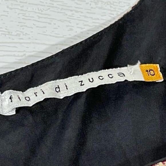 Fiori Di Zucca Red Cream Retro Mini Houndstooth Print Silk A Line Dress Size 10 - Picture 7 of 11